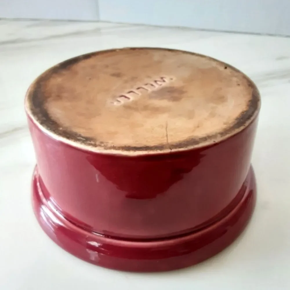 VTG WELLER POTTERY CRANBERRY 1QT STASH JAR